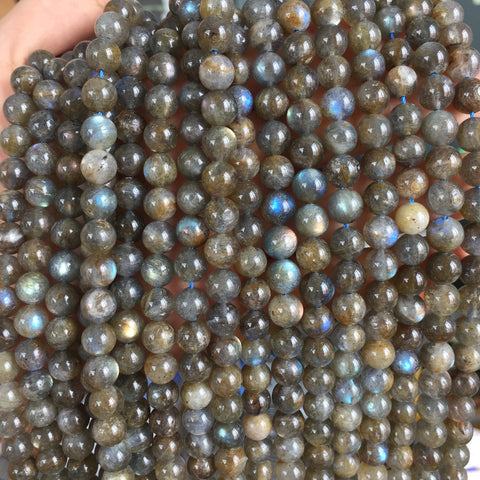 Natural Labradorite smooth round loose beads wholesale gemstone for jewelry making DIY bracelet necklace