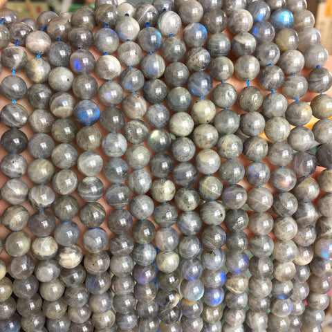 Natural Labradorite smooth round loose beads wholesale gemstone for jewelry making DIY bracelet necklace