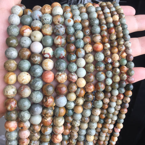 American Rocky Butte Picture Jasper natural Stone smooth round beads gemstone wholesale jewelry making DIY