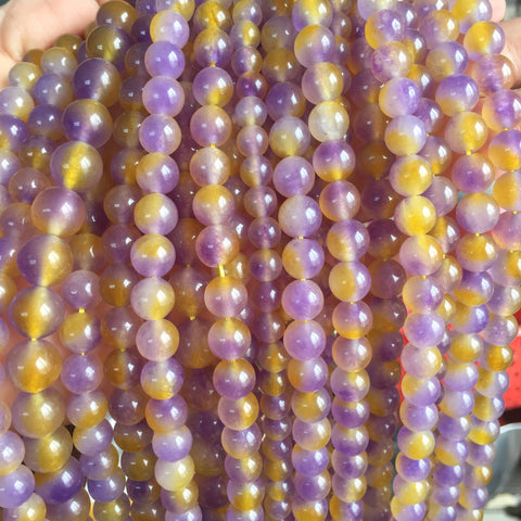 Malaysia Jade Rainbow Jade smooth round loose beads wholesale gemstone jewelry making diy bracelet necklace