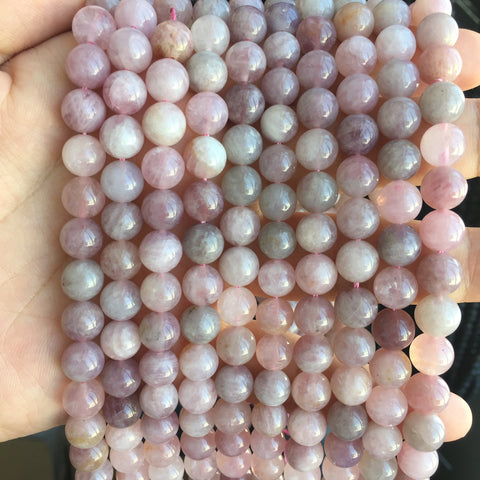YesBeads Natural Madagascar Rose Quartz smooth round beads wholesale gemstone for jewelry making 15"