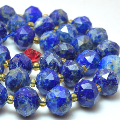Natural Lapis Lazuli Faceted HANG Rondelle Beads Loose Blue Stone Wholesale Gemstones for Jewelry Making DIY Bracelet Necklace