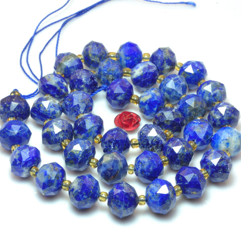 Natural Lapis Lazuli Faceted HANG Rondelle Beads Loose Blue Stone Wholesale Gemstones for Jewelry Making DIY Bracelet Necklace