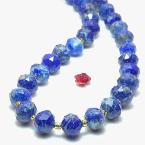 Natural Lapis Lazuli Faceted HANG Rondelle Beads Loose Blue Stone Wholesale Gemstones for Jewelry Making DIY Bracelet Necklace