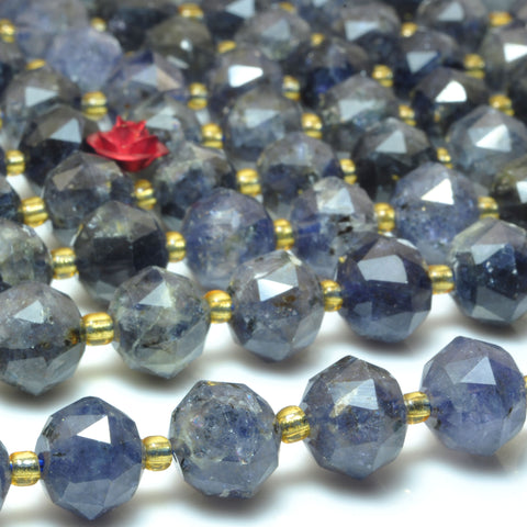 Natural Iolite Stone faceted HANG rondelle loose beads wholesale gemstones for jewelry making DIY bracelet necklace