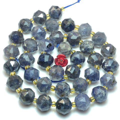 Natural Iolite Stone faceted HANG rondelle loose beads wholesale gemstones for jewelry making DIY bracelet necklace