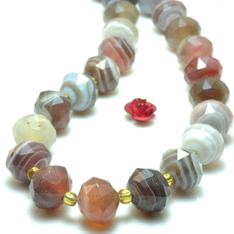 Natural Botswana Agate Faceted HANG Loose Beads Rondelle Stone Wholesale Gemstones for Jewelry Making DIY Bracelet Necklace