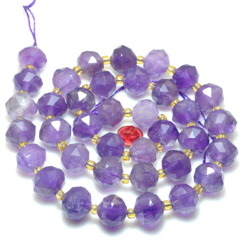 Natural Amethyst Faceted HANG Rondelle Beads Loose Purple Crystal Stone Wholesale Gemstones for Jewelry Making DIY Bracelet Necklace