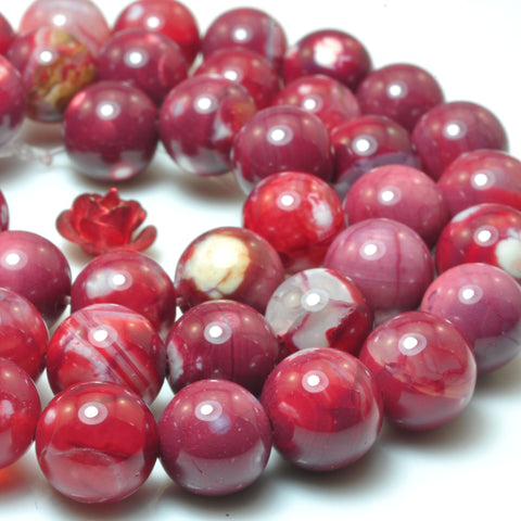 Red Fire Agate smooth round loose beads wholesale gemstone for jewelry making 8mm 15"