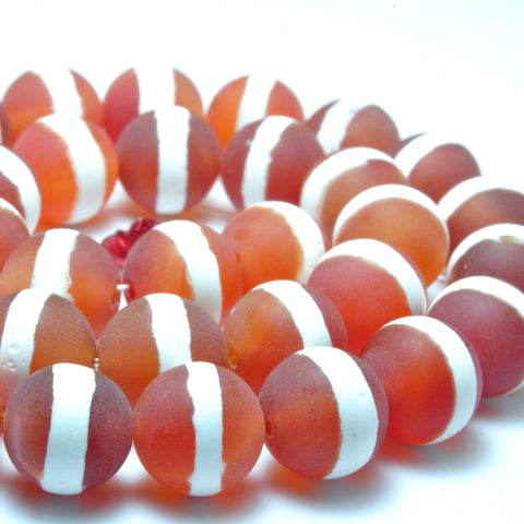 Red Agate OneLine Carnelian matte round loose beads wholesale gemstone for jewelry making bracelet necklace diy