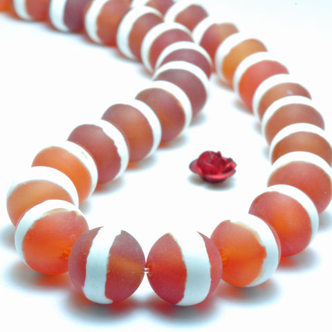 Red Agate OneLine Carnelian matte round loose beads wholesale gemstone for jewelry making bracelet necklace diy