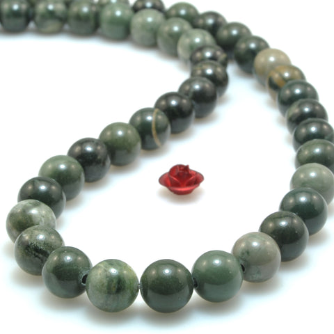 Natural green rainforest jasper smooth round beads loose gemstone wholesale jewelry making bracelet diy stuff