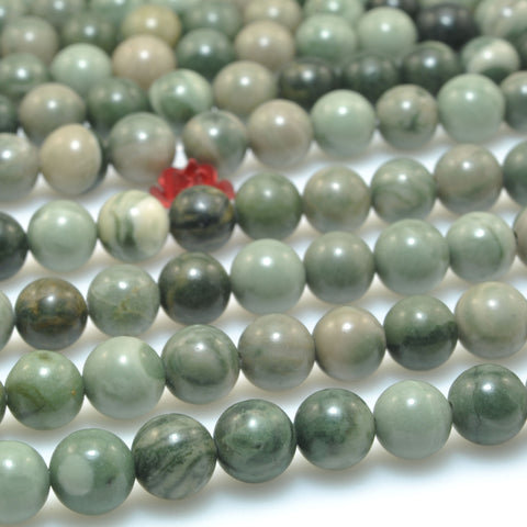 Natural green rainforest jasper smooth round beads loose gemstone wholesale jewelry making bracelet diy stuff
