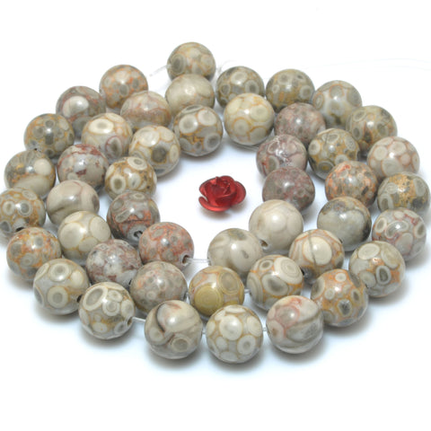 Natural Maifanite fossil jasper smooth round beads wholesale gemstone jewelry making bracelet diy design