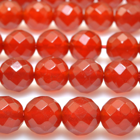 Natural Carnelian faceted round beads red gemstone wholesale jewelry making DIY 4mm-12mm