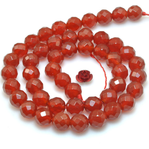 Natural Carnelian faceted round beads red gemstone wholesale jewelry making DIY 4mm-12mm