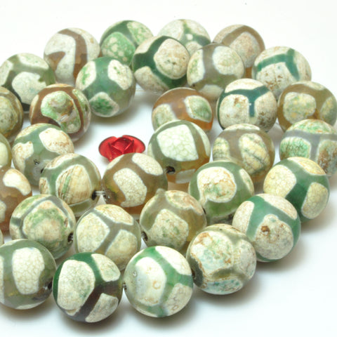Tibetan Agate Dzi turtleback matte round beads wholesale loose gemstone for jewelry making DIY