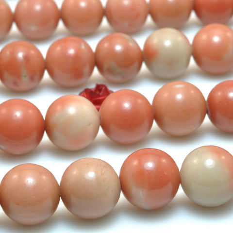 Tangerine Angelite smooth round loose beads gemstone wholesale for jewelry making bracelet DIY stuff