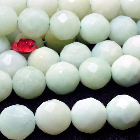Natural Amazonite faceted round beads wholesale gemstone for jewelry making bracelet necklace diy