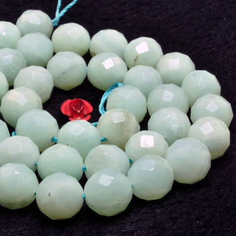 Natural Amazonite faceted round beads wholesale gemstone for jewelry making bracelet necklace diy