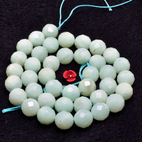 Natural Amazonite faceted round beads wholesale gemstone for jewelry making bracelet necklace diy