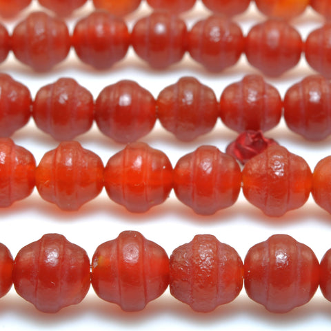 Carnelian Dark Red matte drum beads wholesale gemstone loose stone jewelry making bracelet diy