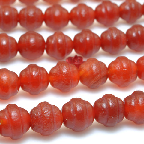 Carnelian Dark Red matte drum beads wholesale gemstone loose stone jewelry making bracelet diy