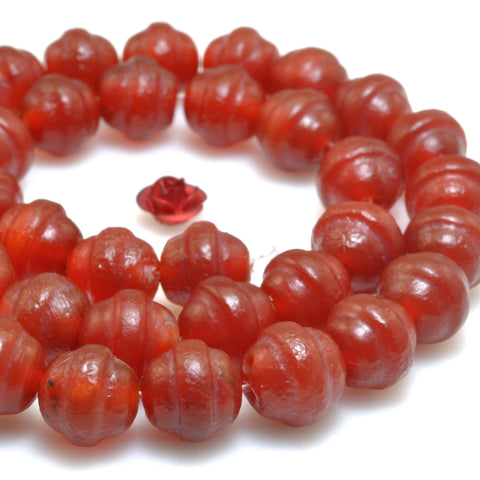 Carnelian Dark Red matte drum beads wholesale gemstone loose stone jewelry making bracelet diy