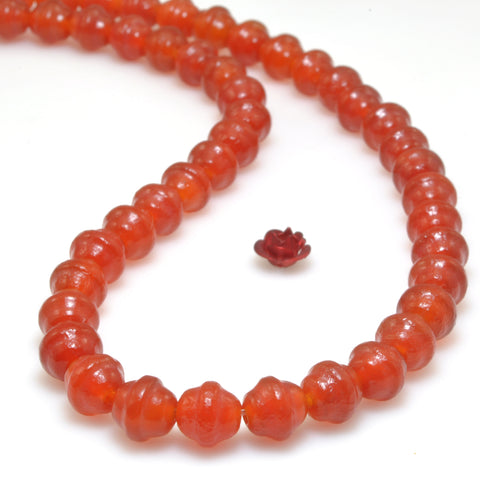 Carnelian matte drum beads wholesale gemstone loose red stone jewelry making bracelet diy