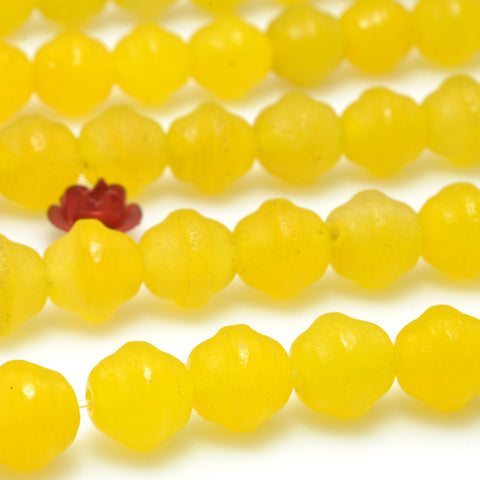 Yellow Agate matte drum beads wholesale gemstone loose stone jewelry making bracelet diy