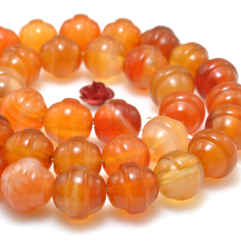 Natural Orange Red Carnelian Agate smooth drum beads wholesale gemstone loose stone jewelry making bracelet diy