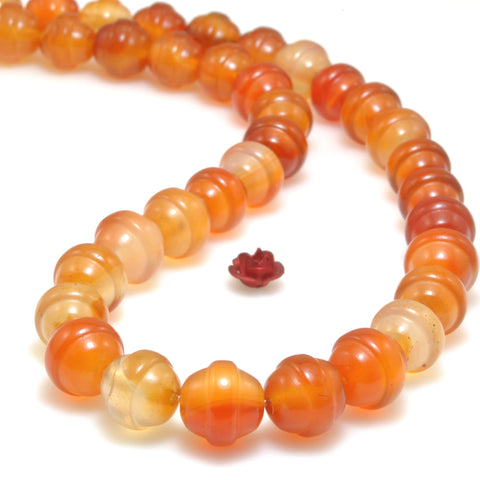 Natural Orange Red Carnelian Agate smooth drum beads wholesale gemstone loose stone jewelry making bracelet diy
