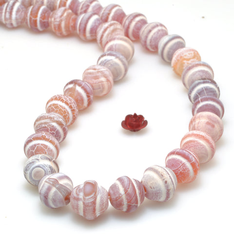 Red crackle agate fire matte drum beads wholesale gemstone loose stone jewelry making bracelet diy