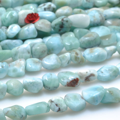 Natural blue larimar smooth chip nugget beads loose gemstone wholesale jewelry making bracelet diy stuff