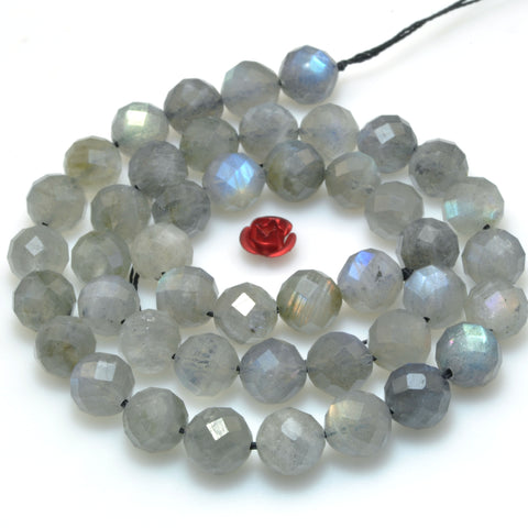 Natural Labradorite faceted round beads loose gemstone wholesale semi precious stone for bracelet necklace jewelry DIY making