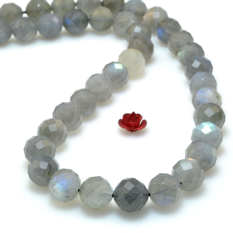 Natural Labradorite faceted round beads loose gemstone wholesale semi precious stone for bracelet necklace jewelry DIY making