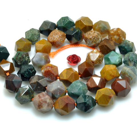Natural Ocean Agate star cut faceted nugget beads wholesale gemstone for jewelry making DIY bracelet necklace