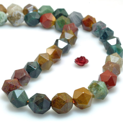 Natural Ocean Agate star cut faceted nugget beads wholesale gemstone for jewelry making DIY bracelet necklace