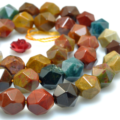Natural Ocean Agate star cut faceted nugget beads wholesale gemstone for jewelry making DIY bracelet necklace