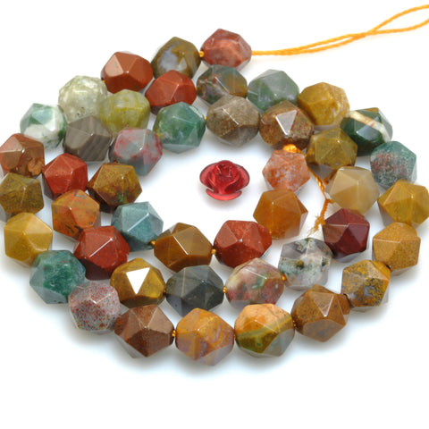 Natural Ocean Agate star cut faceted nugget beads wholesale gemstone for jewelry making DIY bracelet necklace