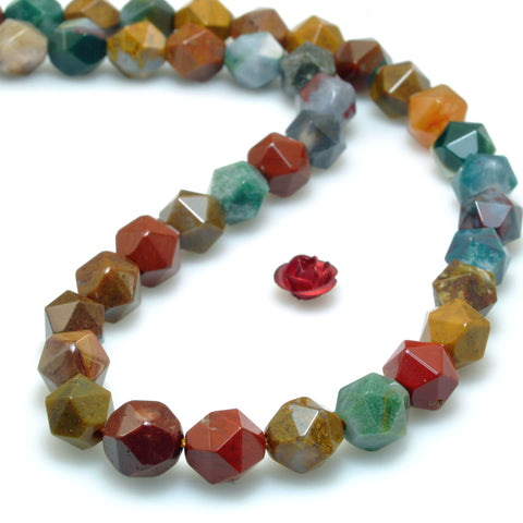 Natural Ocean Agate star cut faceted nugget beads wholesale gemstone for jewelry making DIY bracelet necklace