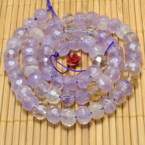Natural Ametrine faceted rondelle beads Amethyst stone wholesale loose gemstone for jewelry making diy