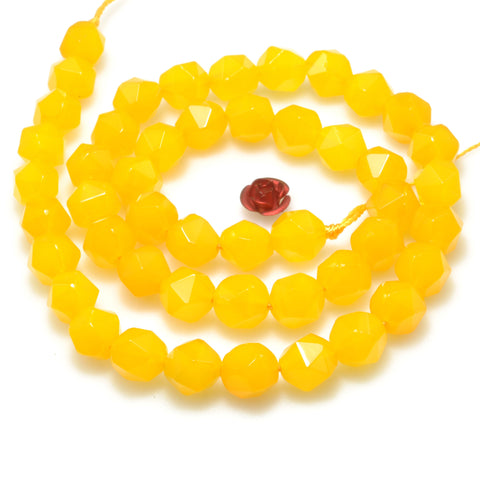 Yellow Agate star cut faceted nugget loose beads gemstone wholesale jewelry making bracelet diy stuff