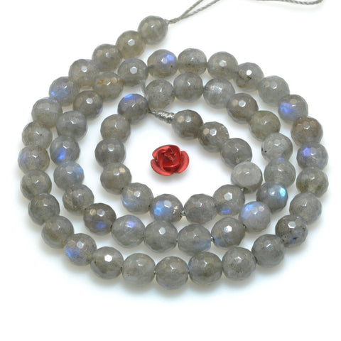 Natural Labradorite faceted round beads loose stone wholesale gemstone for jewelry making bracelet necklace DIY