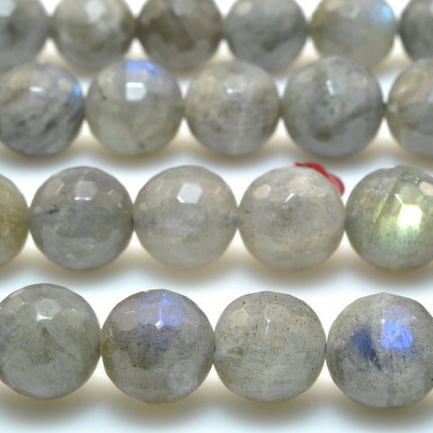 Natural Labradorite faceted round beads wholesale gemstone for jewelry making bracelet necklace DIY 10mm