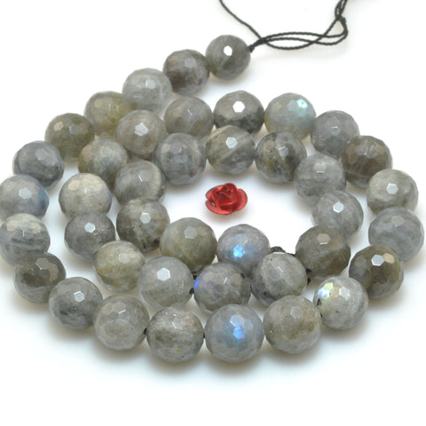 Natural Labradorite faceted round beads wholesale gemstone for jewelry making bracelet necklace DIY 10mm