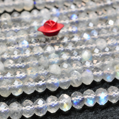Natural Labradorite faceted rondelle beads wholesale loose gemstone semi precious stone for jewelry making diy