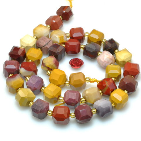 Natural Mookaite multicolor faceted cube loose beads wholesale gemstone semi precious stone for jewelry making bracelet necklace diy