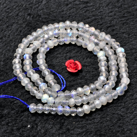 Natural Labradorite faceted rondelle beads wholesale loose gemstone semi precious stone for jewelry making diy