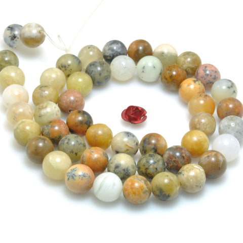 Multicolor Moss Opal Natural Stone smooth round beads gemstone wholesale for jewelry making bracelet necklace 8mm